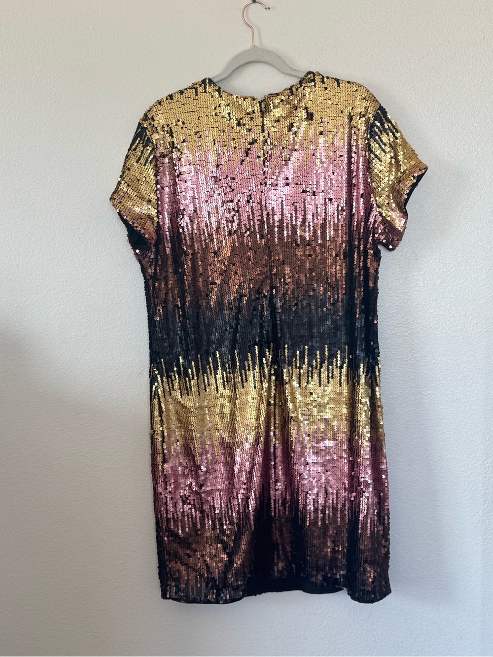 Marc Bouwer Unlimited Sequin Ombre Dress Party Short Sleeve Mini 1X - Picture 3 of 8